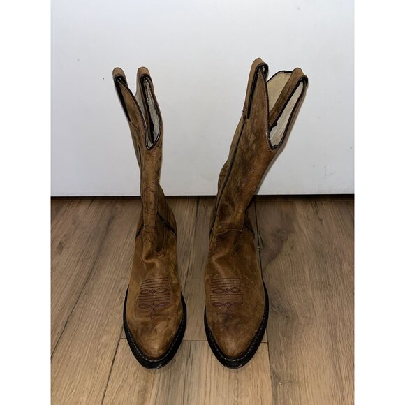 Durango Tan Leather Western Cowboy Boots Size 6.5 M Womens - Picture 2 of 11